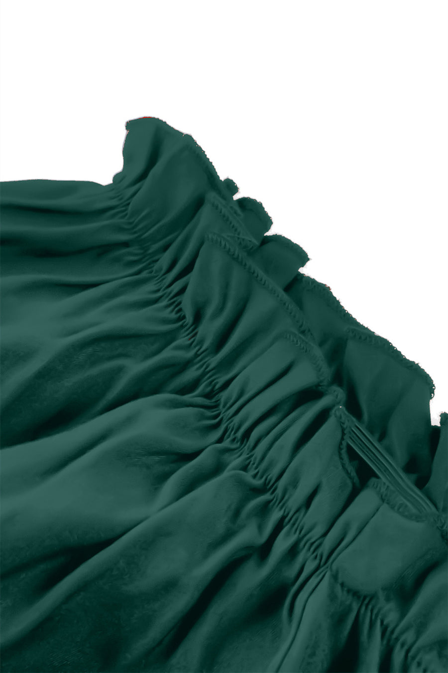 Dark Green Smoked Wasit Off the Shoulder Dress
