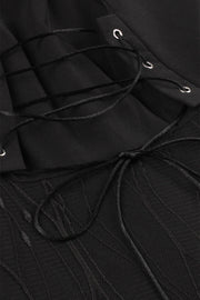 Lace-Up Black Witch Dress for Halloween