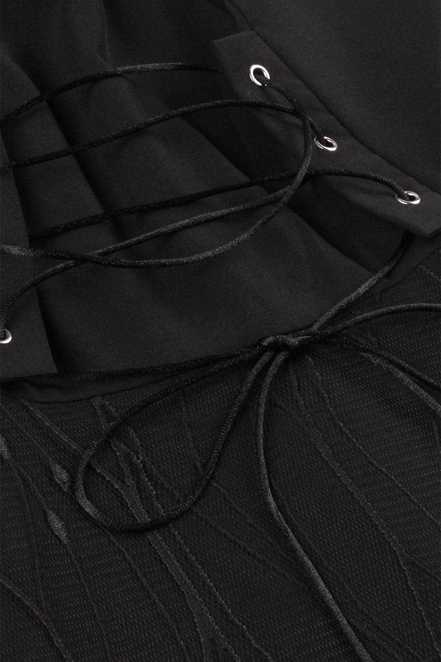 Lace-Up Black Witch Dress for Halloween