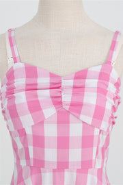 Straps Pink Plaid Barbie Dress