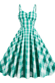Straps Green Plaid Barbie Dress