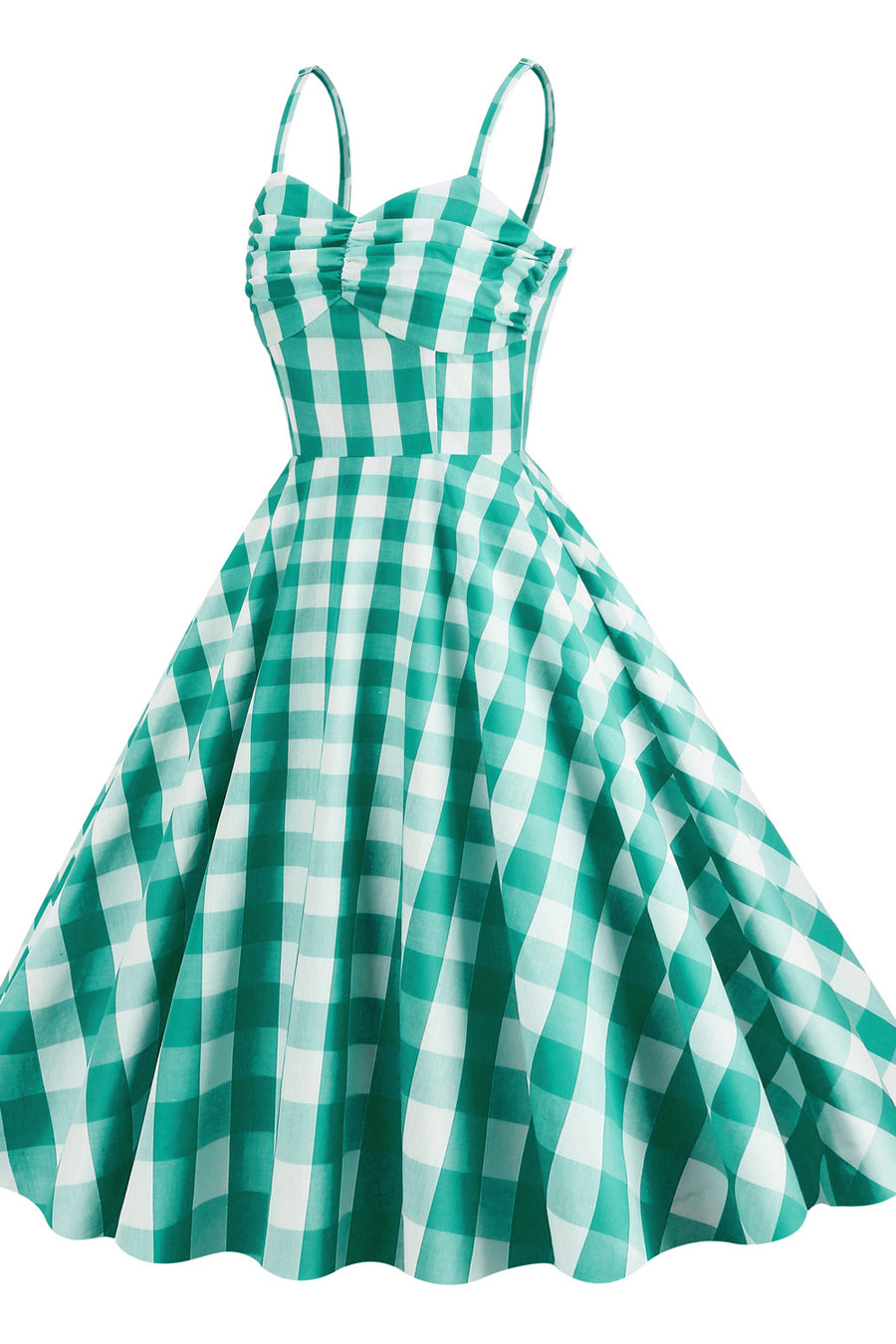 Straps Green Plaid Barbie Dress