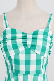 Straps Green Plaid Barbie Dress