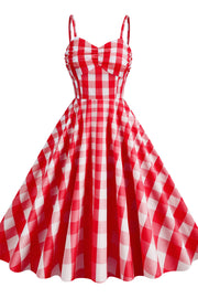 Straps Red Plaid Barbie Dress