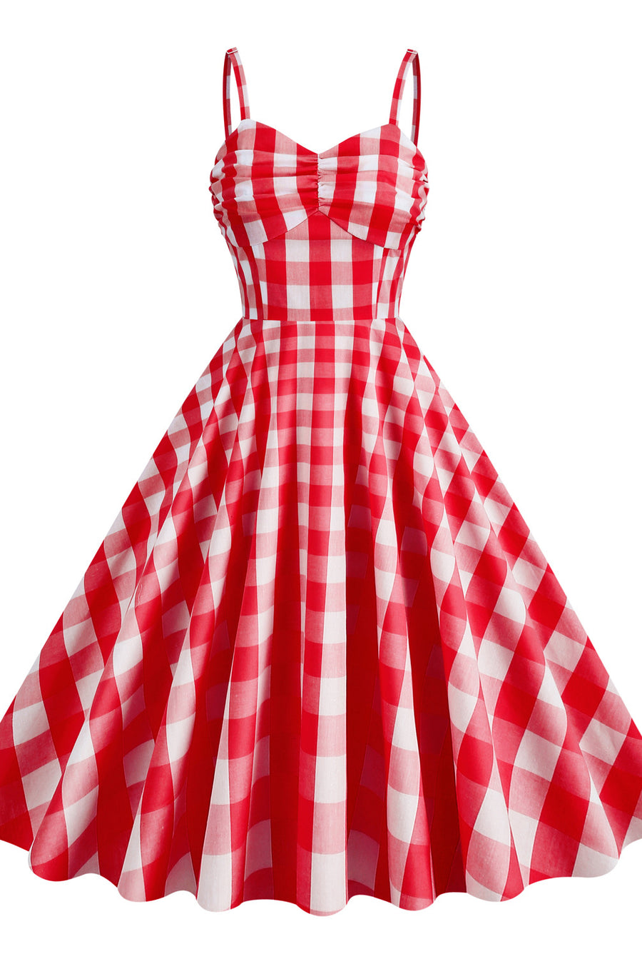 Straps Red Plaid Barbie Dress
