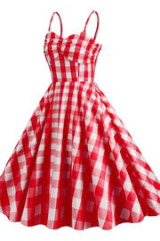 Straps Red Plaid Barbie Dress