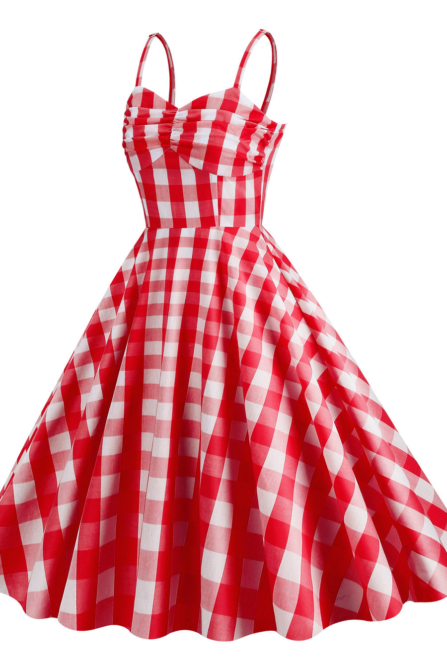 Straps Red Plaid Barbie Dress