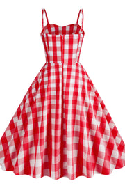 Straps Red Plaid Barbie Dress