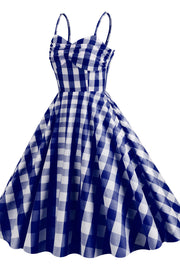 Straps Royal Blue Plaid Barbie Dress