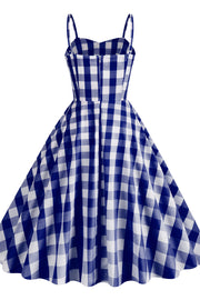 Straps Royal Blue Plaid Barbie Dress