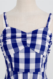 Straps Royal Blue Plaid Barbie Dress