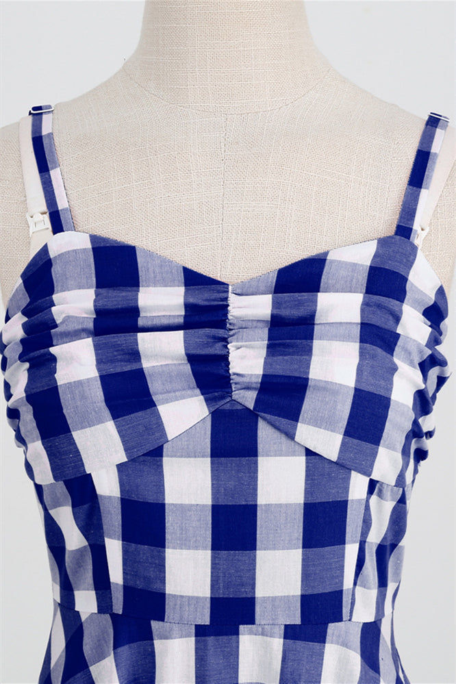 Straps Royal Blue Plaid Barbie Dress