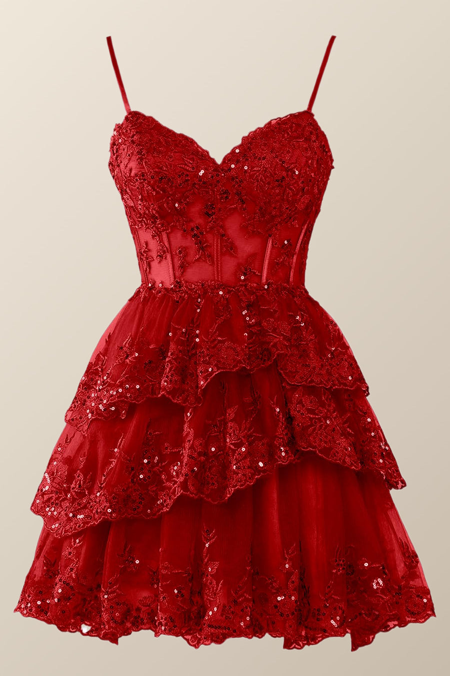 Straps Navy Appliques Tiered Layered Short Princess Dress