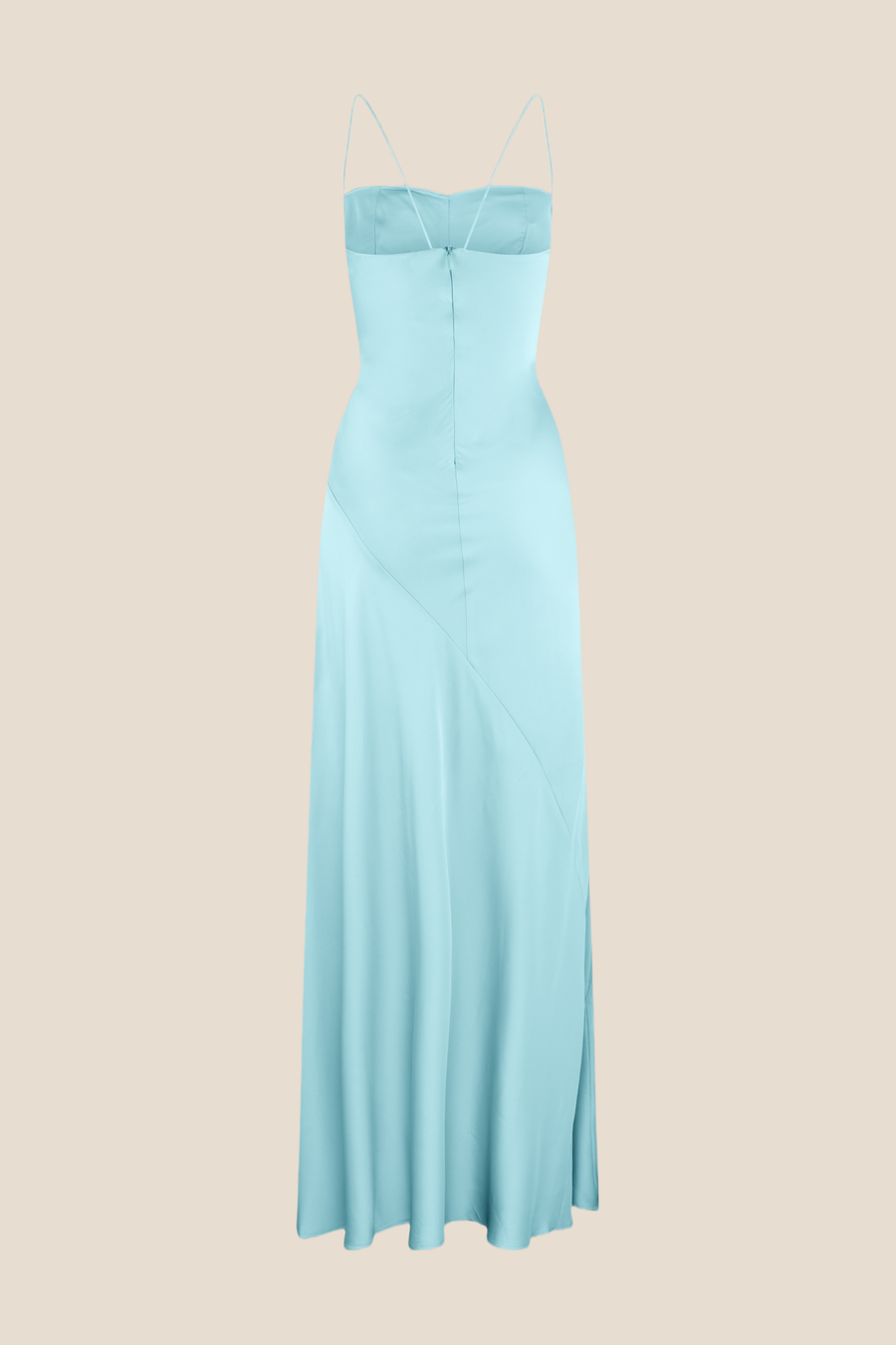 Spaghetti Straps Fuchsia Long Dress with Slit