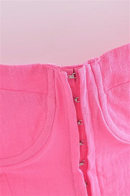 Spaghetti Straps Hot Pink Short Dress with Hooks Ohmollydress Spaghetti Straps Hot Pink Short Dress with Hooks Ohmollydress