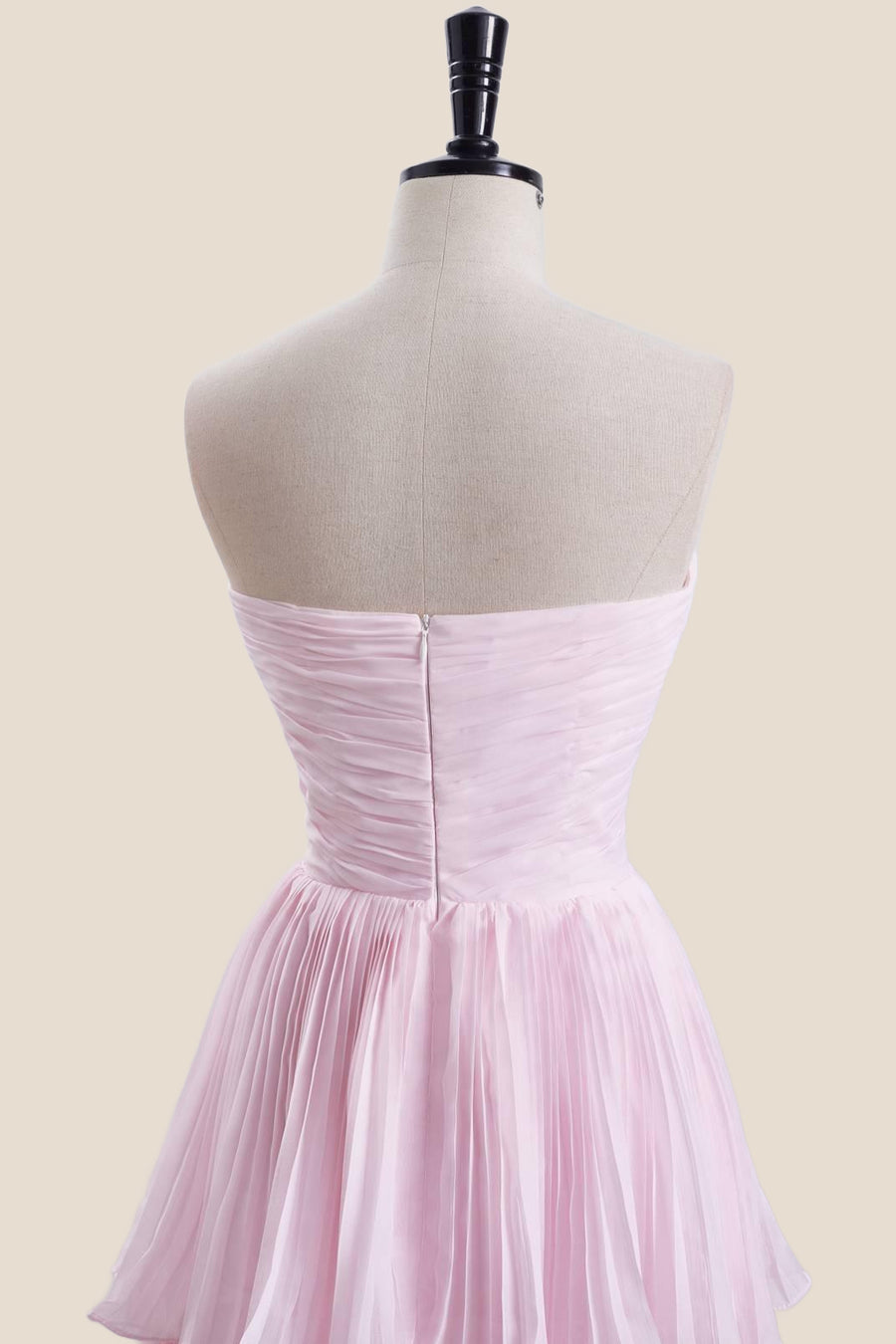Strapless Sage Pleated Tiered Long Party Dress
