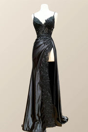 Blue Appliques Mermaid Long Formal Dress