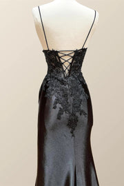 Blue Appliques Mermaid Long Formal Dress