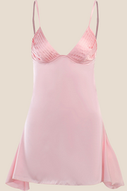 Straps Pink Irregular Hem A-line Short Dress