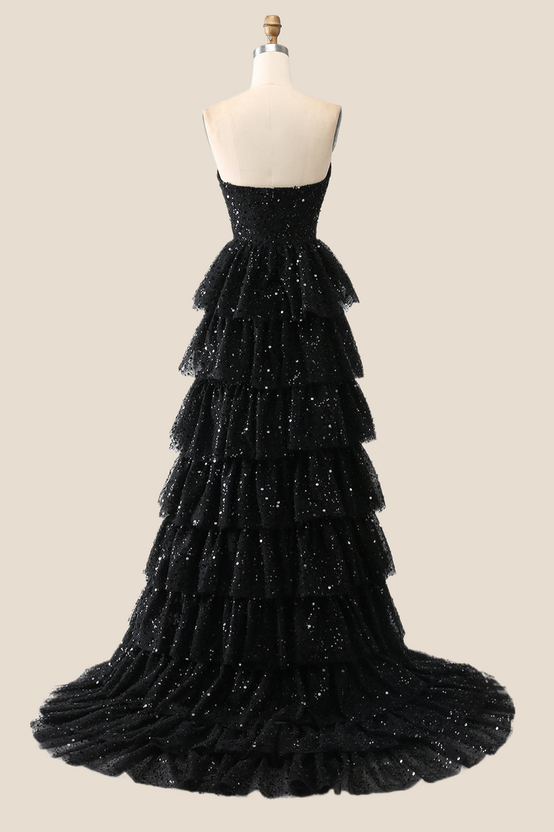 ワンピース BLACK TULLE WAVE TIERED DRESS BLACK TULLE WAVE TIERED DRESS