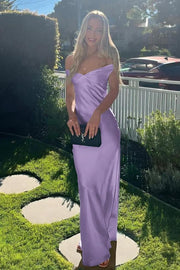 Off the Shoulder Yellow Soft Satin Fitted Dress