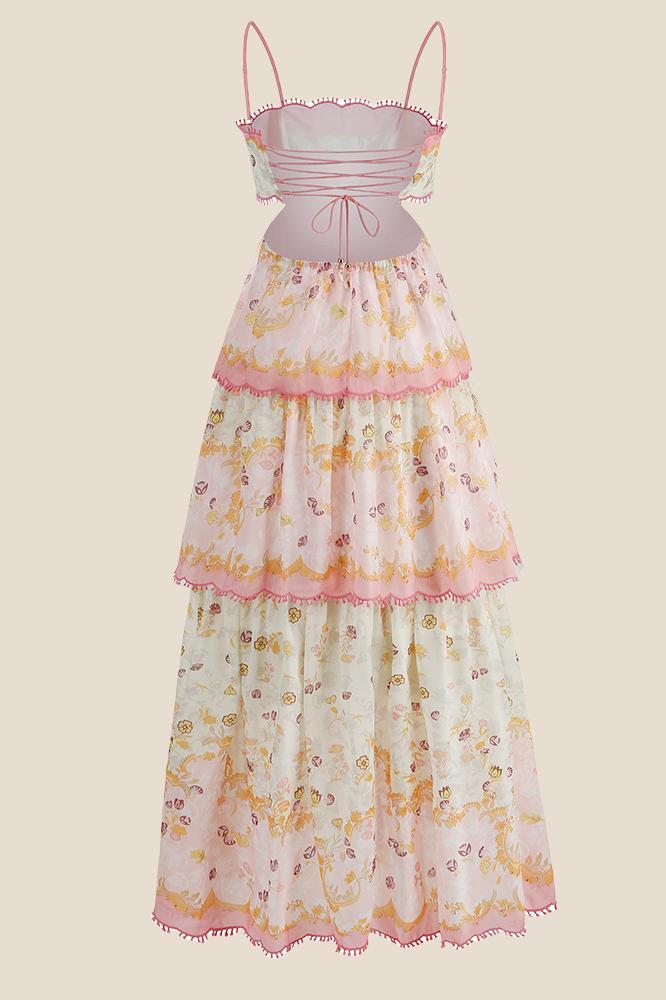 Straps Floral Tiered Long Maxi Dress Ohmollydress Straps Floral Tiered Long Maxi Dress Ohmollydress