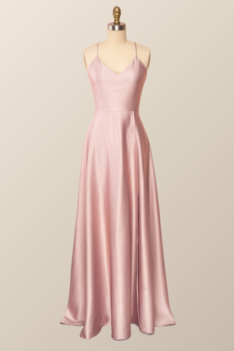 Simple Straps Red Long Party Dress