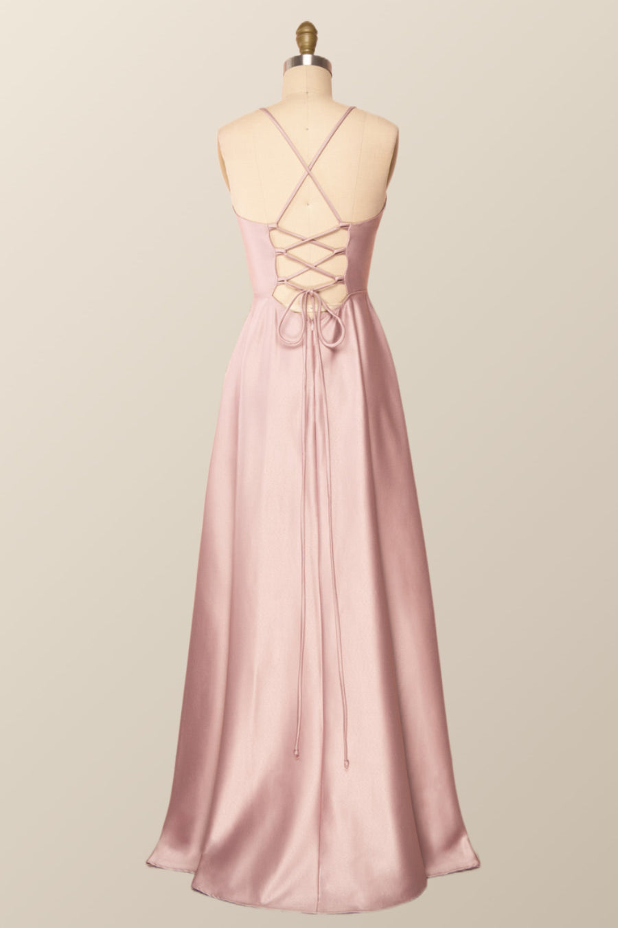 Simple Straps Red Long Party Dress