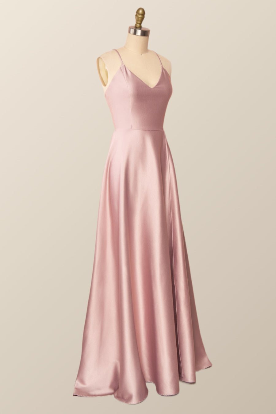 Simple Straps Red Long Party Dress