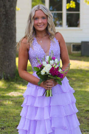 Halter Yellow Appliques Ruffle Long Dress