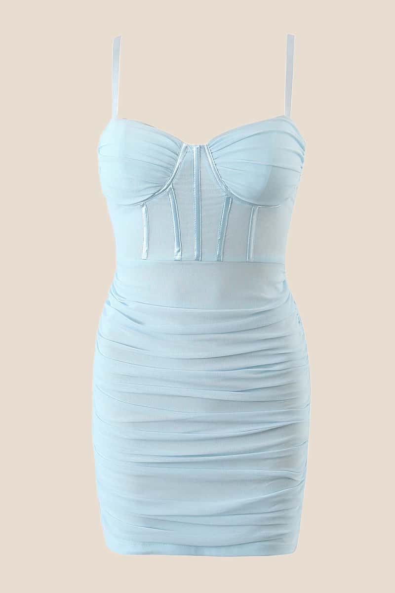 light blue tight dress Velvi - Size Medium, Milan Sequin Mini - Ice - Open Back Dress - Final Sale and leave us a note at checkout Straps Light Blue Sequin Tight