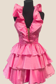 Halter Sage Green Ruffle Tiered Short Dress