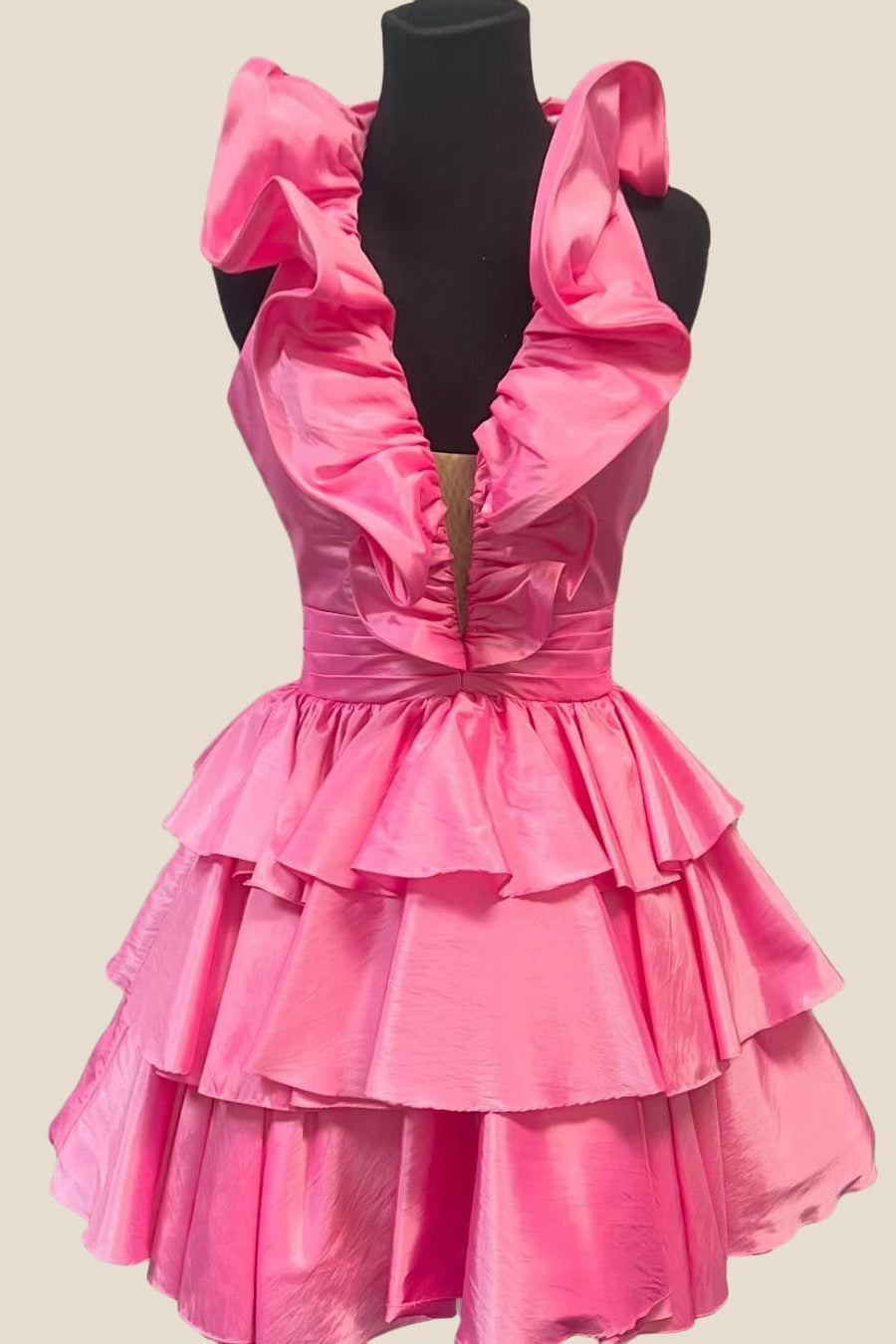 Halter Sage Green Ruffle Tiered Short Dress