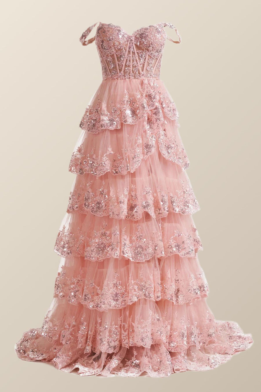 Off the Shoulder Light Blue Sequin Ruffles Long Formal Dress