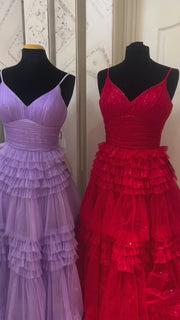 Black Tiered Ruffles A-line Long Dress