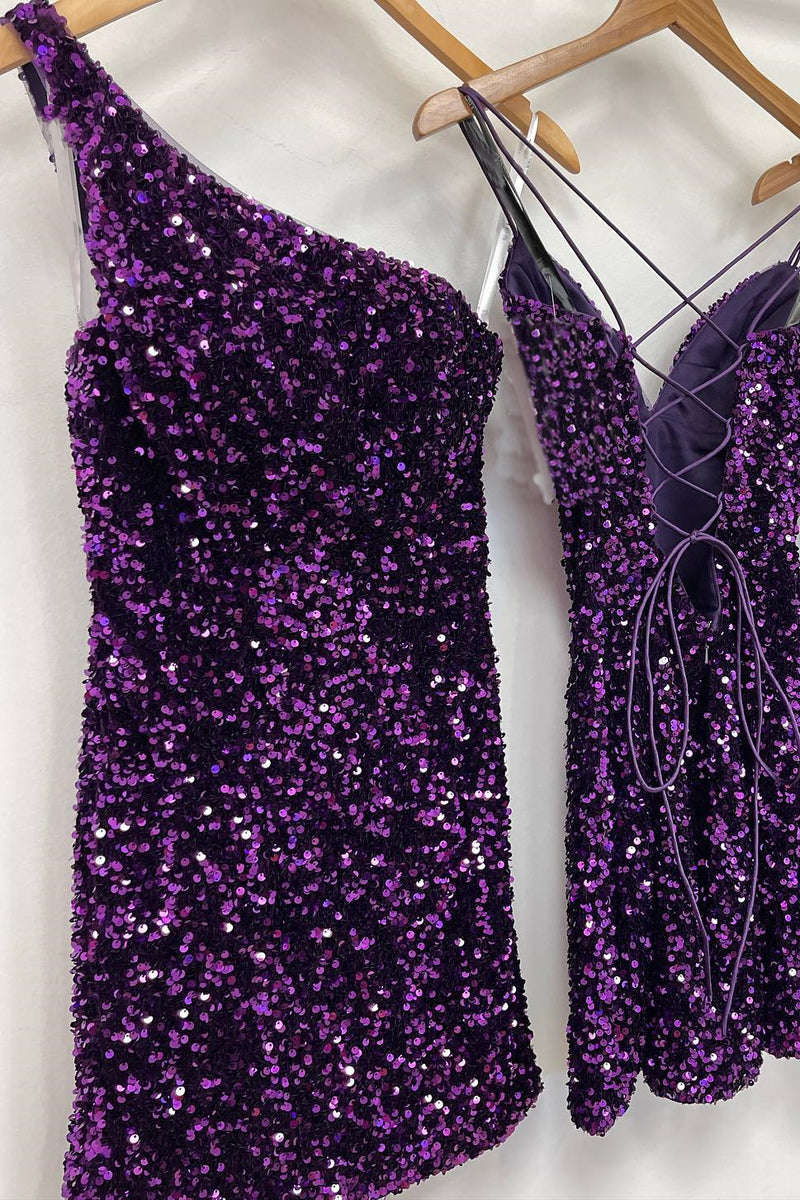 One Shoulder Black Sequin Bodycon Mini Dress Ohmollydress One Shoulder Black Sequin Bodycon Mini Dress Ohmollydress