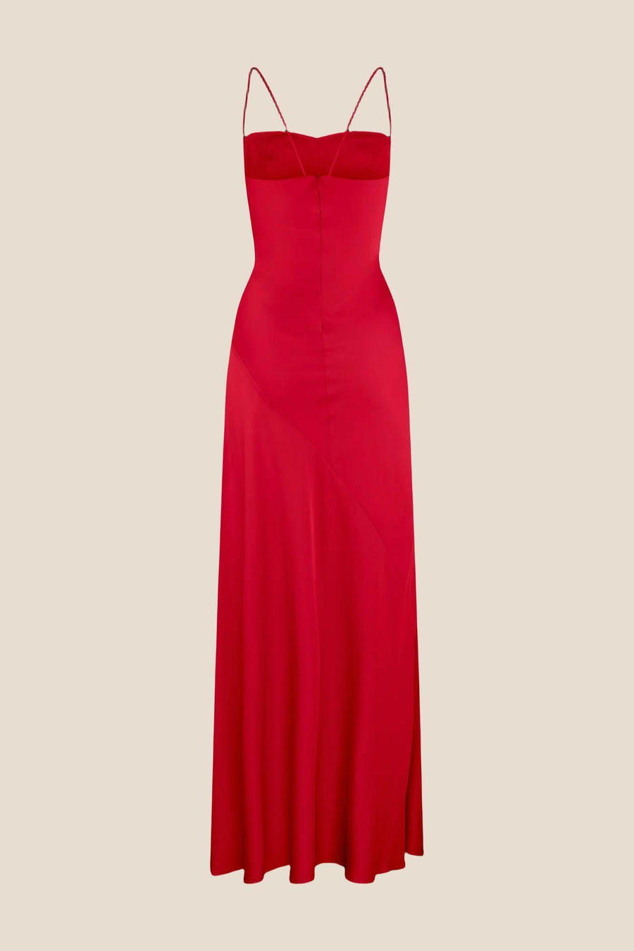 Spaghetti Straps Fuchsia Long Dress with Slit