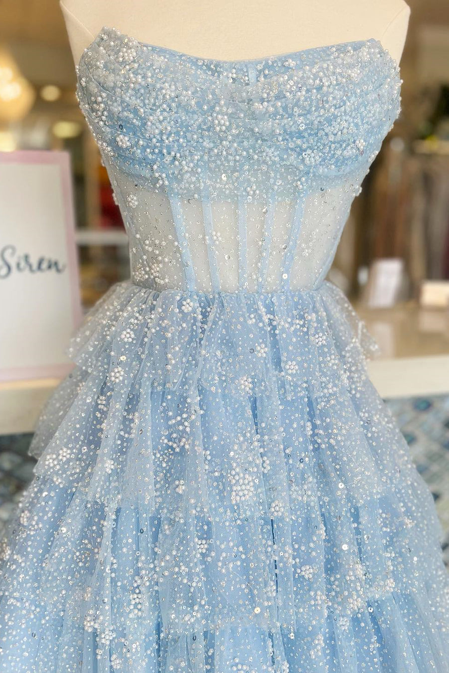 Lavender Strapless Cowl Neck Short A-line Princess Dress