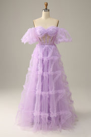Fairytale Lavendere Off the Shoulder Princess Gown