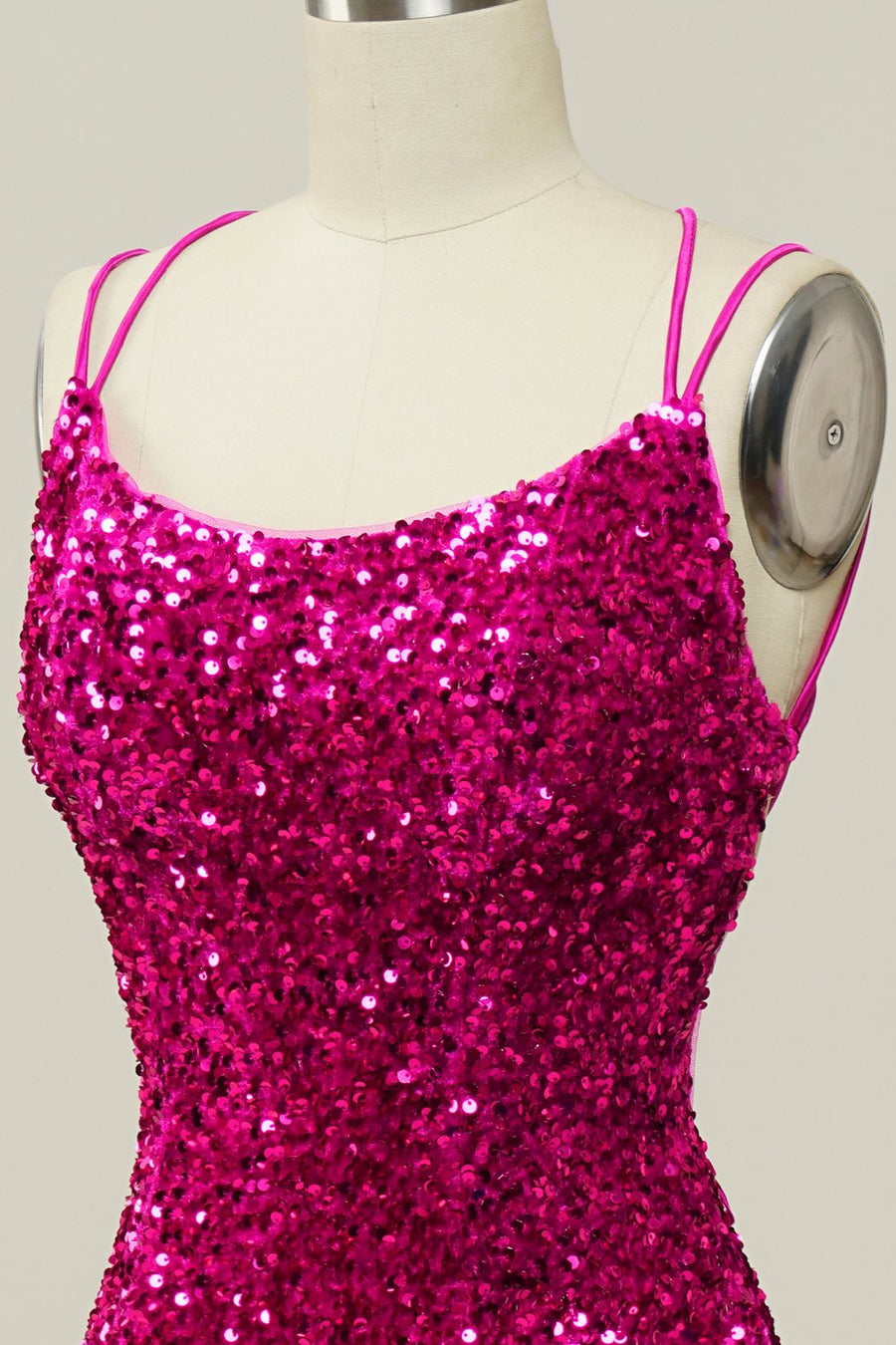 Sparkle Fuchsia Sequin Mermaid Long Formal Dress