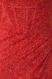 Cowl Neck Red A-line Long Formal Dress