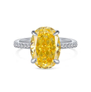 5A 8A Yellow Zircon Designed Silver Rings