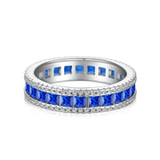 8A Navy Blue Zircon 925 Silver Rings