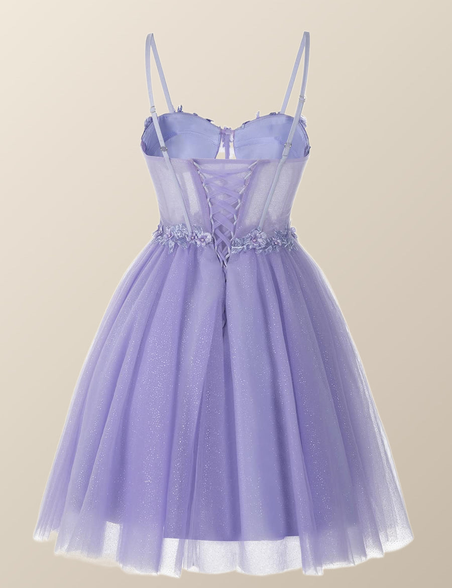 Lavender Corset A-line Short Homecoming Dress – Ohmollydress
