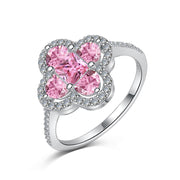 5A Pink Zircon Silver Rings