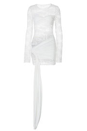 Sexy Red Sheer Lace Twist Tight Short Dress