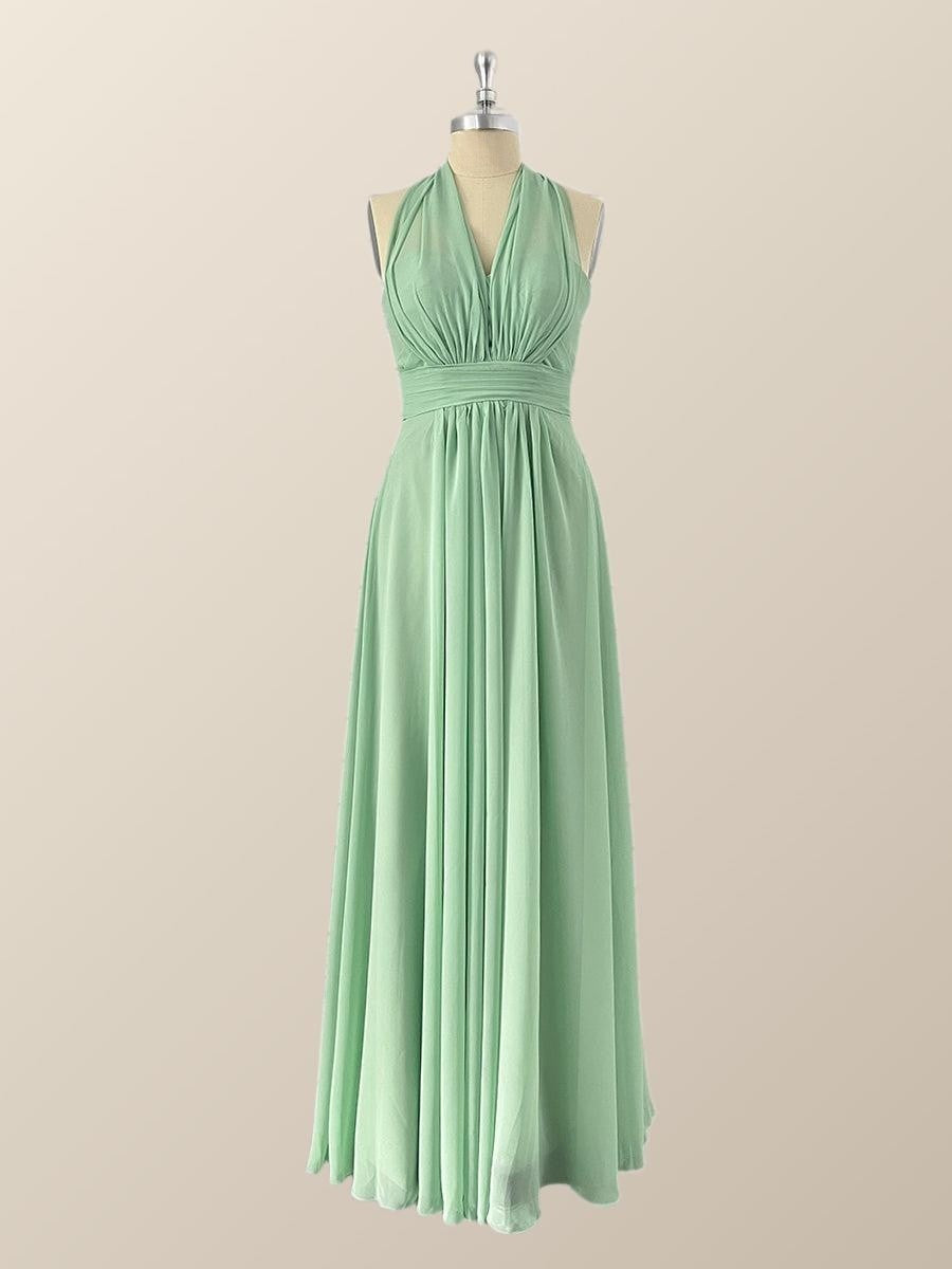 Mint Green Chiffon Convertible Bridesmaid Dress