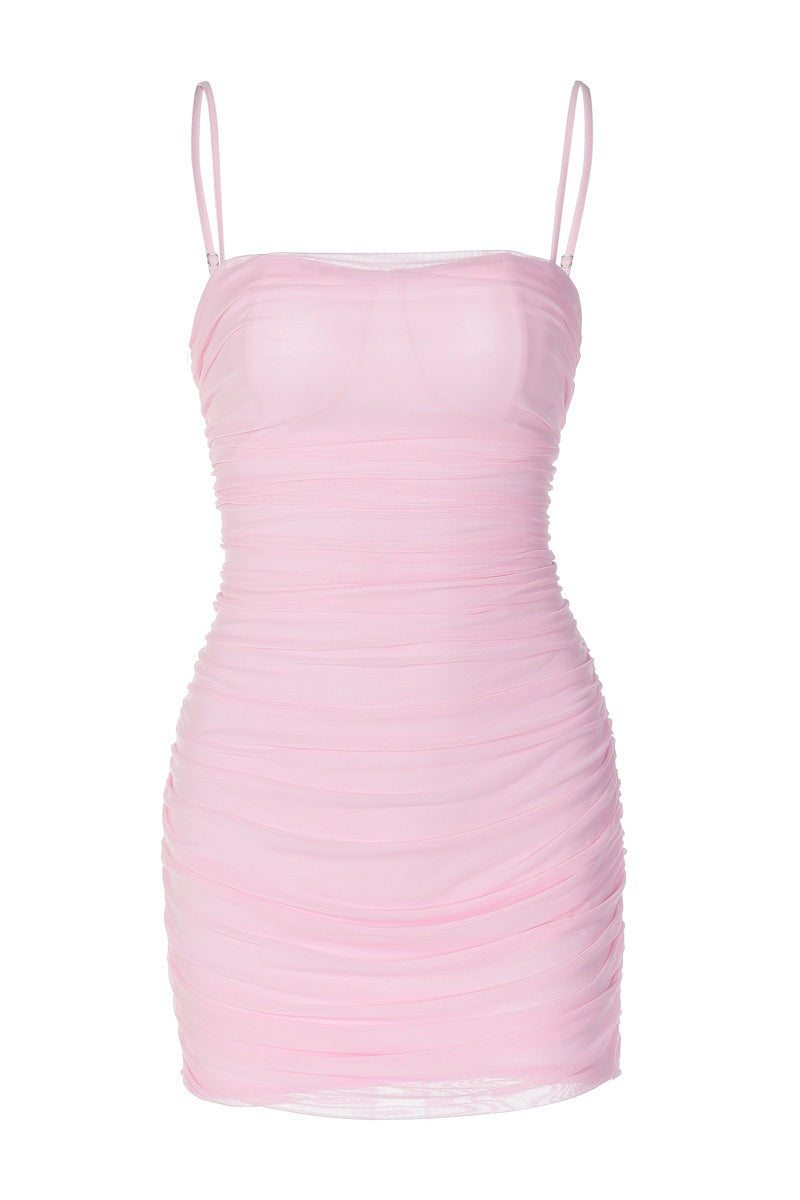 Pink Bodycon Mini Party Dress