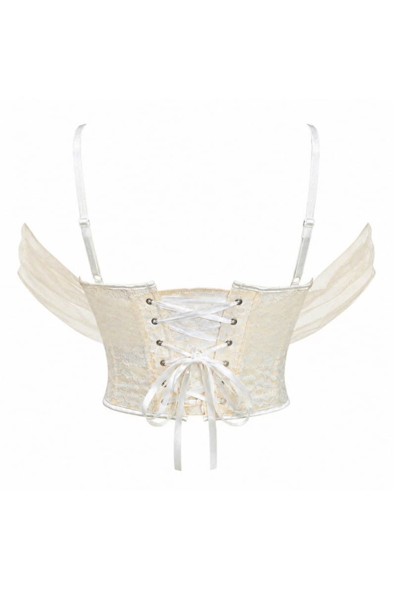 Apricot Lace Off-the-Shoulder Corset Top