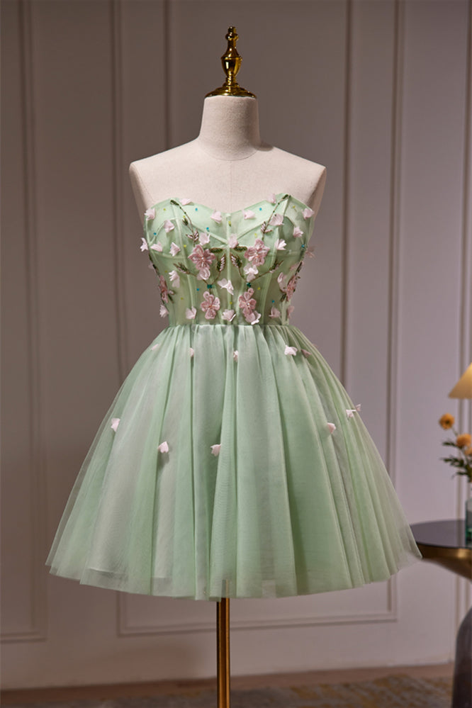 olive green homecoming dress Zapaka Women Tight Homecoming Dress with Appliques Sage Green Sequin Corset Satin Cocktail Dress with Lace-up Back, Sage Green / US8